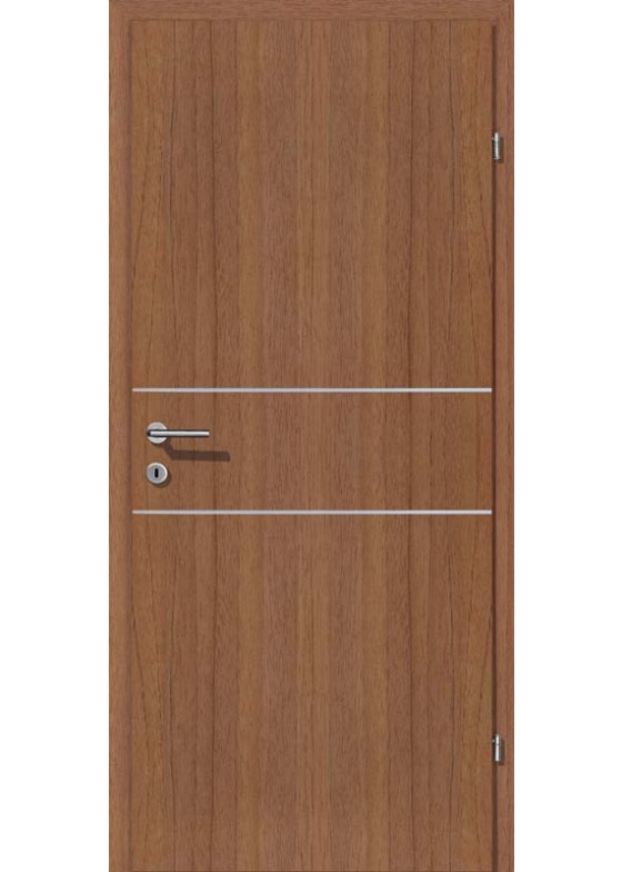 Decora CPL Nuss Längsmaserung Alu 2 Lisenen quer