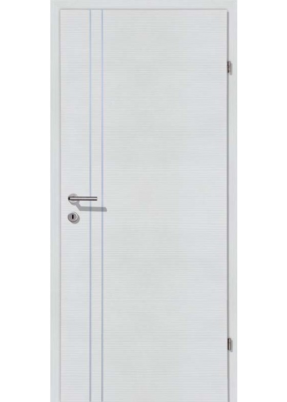 Decora CPL Schneeweiß querstrukturiert Alu 2 Lisenen längs