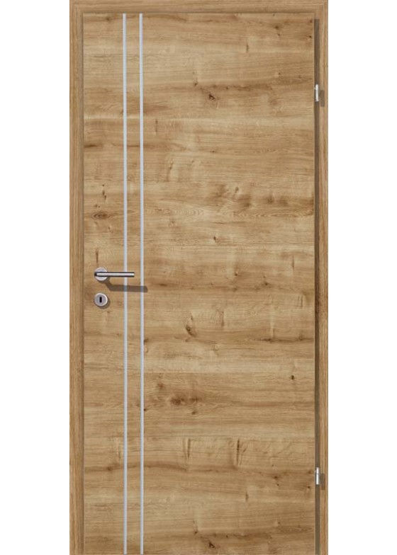 Decora CPL Eiche astig querstrukturiert Alu 2 Lisenen längs